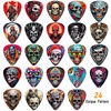 Picture of Guitar Picks, 24 Pack Guitar Pick Skull Design 0.46 0.71 0.96 1.20mm Thin, Medium, Heavy Guitar Pics,Guitar Pick Variety Pack,Guitar Picks for Acoustic Guitar Electric Guitar Bass (Set -7)