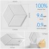 Picture of Dailycooper 12 Pack Self-adhesive Acoustic Panels 12" X 10" X 0.4" - Sound Proof Foam Panels with High Density, Stylish Y-Lined Design, Flame Resistant, Absorb Noise and Eliminate Echoes(White)
