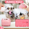 Picture of Comotech 3PCS Dog Bath Brush | Dog Shampoo Brush | Dog Scrubber for Bath | Dog Bath Brush Scrubber | Dog Shower/Washing Brush with Adjustable Ring Handle for Short&Long Haired Dogs (Pink Red Pink)