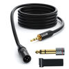 Picture of Elecan 3.5mm (1/8 Inch) TRS to XLR Cable 30 Ft Male to Male-Balanced Shielded 3 Pin XLR to 1/8 Quarter inch Cord, Profesional/HiFi Stereo Guitar Cable with 3.5 mm to 6.35 mm Aadpter+Ties