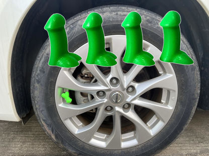 Picture of UHAD 4 PCS Prank Tire Valve Stem Caps Funny Airtight Dust Proof Covers Anti-Rust Valve Stem Cover, Car Wheel Tire Exterior Accessories for Cars, SUV, Bike, Trucks, Motorcycles (Green)