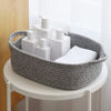 Picture of Woven Cotton Rope Storage Basket, Cube Changing Table Organizer for Closet Towels, Baby Nursery Bin, Small Dog Cat Toy Box, Gift Baskets empty (14.5"x 11"x 5") by CIKI HOME