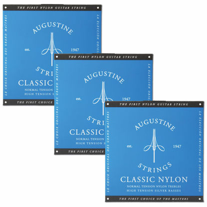 Picture of Augustine Strings Classic Blue - High Tension Classical Guitar Strings - The Original Nylon String - 3 Sets