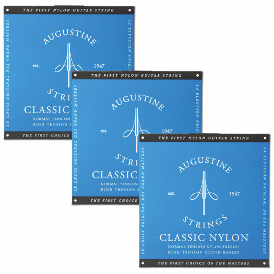 Picture of Augustine Strings Classic Blue - High Tension Classical Guitar Strings - The Original Nylon String - 3 Sets