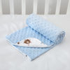 Picture of DaysU Silky Micro Soft Plush Baby Blankets for Girls with Print Animal Pattern and Soothing Raised Dots, Double Layer Bed Throws for Baby Crib, Bear, Blue, 30x40 Inches