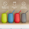 Picture of ezpz Happy Cup + Straw System - 24 months+ (Blue) - 100% Silicone Cup + Straw for Older Toddler + Preschoolers