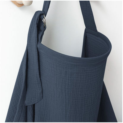 Picture of MairMore Muslin Nursing Covers for Breastfeeding, Privacy Breast Feeding Cover with Arch Neckline for Mom and Baby, Breathable 100% Cotton Nursing Apron Multi-use Stroller Cover