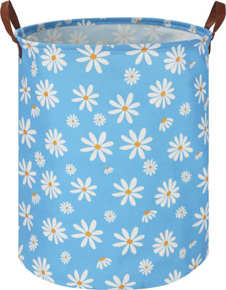 Picture of NTAOHAMPER Kids Laundry Hamper,Blue Laundry Basket,Baby Nursery Hamper,Waterproof Toys Storage Bin,Clothes Organizer,Gift Basket,Room Decor(Daisy)