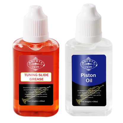 Picture of Rochix Synthetic Valve Oil & Tuning Slide Grease for Trumpet,Trombone,French Horn,Tuba,Euphonium and Other Brass Instruments