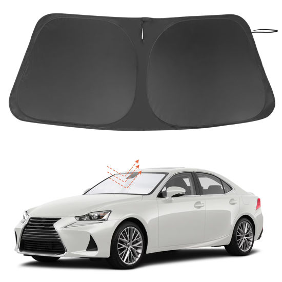 Picture of Windshield Sun Shade Custom Fit for 2014-2020 Le xus is Sedan (NOT for Le xus RX, ES) Accessories Foldable Sunshade Sun Blocker Protect Car from Sun Rays & Heat Damage Keep Car Cooler
