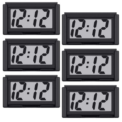 Picture of Shudyear Small Digital Clock， with Jumbo LCD Time & Day Display，Mini Automotive Small Digital Clock Battery Operated for Desktop Nightstand Pocket Car Truck Dashboard & Air Vent (6, Black)