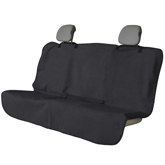 Picture of DECKALY Back Seat Cover Waterpoof Rear Bench Towel Seat Cover for Gym Swimming Surfing Running, Non-Slip Rear Seat Protector Universal Fits Most Auto Truck Van and SUV (Bench Black)