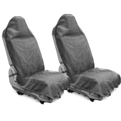 Picture of DECKALY Waterproof Sweating Car Seat Cover for Post Gym Workout, Running, Swimming, Beach and Hiking, Universal Fit Non-Slip Bucket Seat Protector for Cars SUV Trucks, Machine Washable (2pcs Grey)