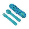 Picture of Bentgo Kids Utensil Set - Reusable Plastic Fork, Spoon & Storage Case - BPA-Free Materials, Easy-Grip Handles, Dishwasher Safe - Ideal for School Lunch, Travel, & Outdoors (Shark)
