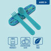 Picture of Bentgo Kids Utensil Set - Reusable Plastic Fork, Spoon & Storage Case - BPA-Free Materials, Easy-Grip Handles, Dishwasher Safe - Ideal for School Lunch, Travel, & Outdoors (Shark)