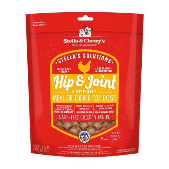 Picture of Stella & Chewy's - Stella’s Solutions Hip & Joint Boost - Cage-Free Chicken Dinner Morsels - Freeze-Dried Raw, Protein Rich, Grain Free Dog Food - 4.25 oz Bag