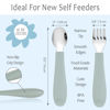 Picture of CoixFoam 8 Pieces Toddler Utensils, Toddler Safe Silverware Set With Food Grade Silicone Hanlde, 18/8 Stainless Steel, Perfect Length For New Self Feeders, Dishwasher Safe
