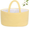 Picture of ABenkle Baby Diaper Caddy, Nursery Storage Bin and Car Organizer for Diapers Wipes, Cotton Rope Basket Changing Table Caddy