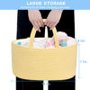 Picture of ABenkle Baby Diaper Caddy, Nursery Storage Bin and Car Organizer for Diapers Wipes, Cotton Rope Basket Changing Table Caddy