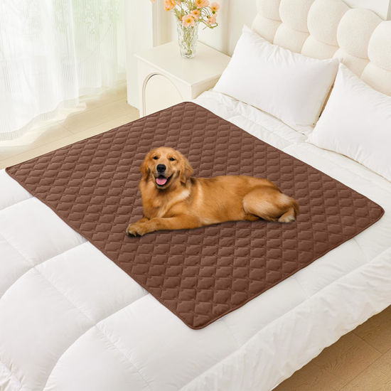 Picture of Smiry Waterproof Dog Blanket, Soft Dog Bed Cover Pet Blanket, Reversible Washable Pet Couch Cover for Sofa Furniture Protector for Puppy Cat (40x50 Inch, Brown/Chocolate)