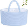 Picture of ABenkle Baby Diaper Caddy, Nursery Storage Bin and Car Organizer for Diapers Wipes, Cotton Rope Basket Changing Table Caddy