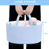Picture of ABenkle Baby Diaper Caddy, Nursery Storage Bin and Car Organizer for Diapers Wipes, Cotton Rope Basket Changing Table Caddy