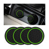 Picture of Mandark 4PCS Car Cup Holder Coasters, 2.75 Inch Non-Slip Insert Water Bottle Holder Pads, Dustproof Automotive Interior Accessories Mat, Universal for Vehicles, Trucks, RVs and More (Black/Green)