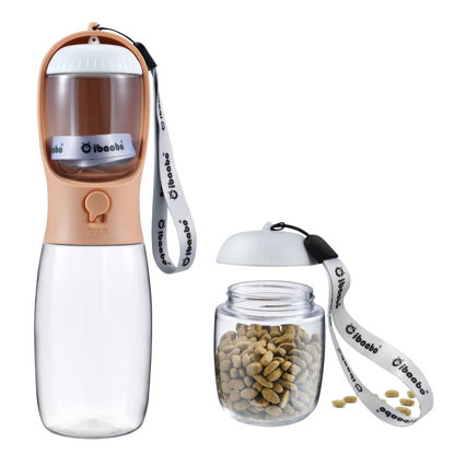 Picture of Cibaabo Dog Water Bottle with Food Container, Travel Puppy Water Bowl, Portable Pet Dispenser, Dog Stuff Accessories Items, Puppy Essentials Necessities for Yorkie Chihuahua Cat Walking and Hiking