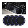 Picture of Mandark 4PCS Car Cup Holder Coasters, 2.75 Inch Non-Slip Insert Water Bottle Holder Pads, Dustproof Automotive Interior Accessories Mat, Universal for Vehicles, Trucks, RVs and More (Black/Purple)