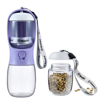 Picture of Cibaabo Dog Water Bottle with Food Container, Travel Puppy Water Bowl, Portable Pet Dispenser, Dog Stuff Accessories Items, Puppy Essentials Necessities for Yorkie Chihuahua Cat Walking and Hiking