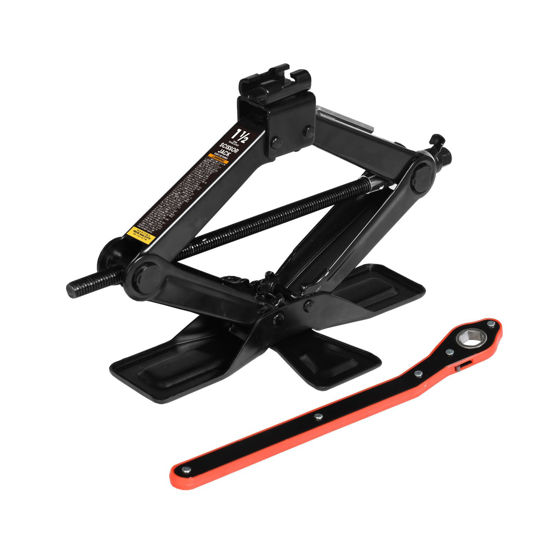 Picture of BIG RED AST10202SR Torin Wide Base Cross Car Scissor Jack: Steel Portable Quick Lift Tire Jacks Include Ratchet Wrench for Car, Truck, Sedans and MPV, 1.5 Ton (3,000 lbs) Capacity, Black