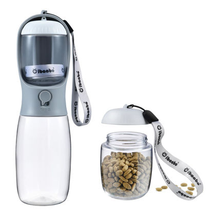 Picture of Cibaabo Dog Water Bottle with Food Container, Travel Puppy Water Bowl, Portable Pet Dispenser, Dog Stuff Accessories Items, Puppy Essentials Necessities for Yorkie Chihuahua Cat Walking and Hiking