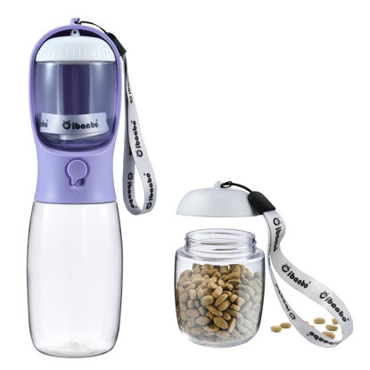 Picture of Cibaabo Dog Water Bottle with Food Container, Travel Puppy Water Bowl, Portable Pet Dispenser, Dog Stuff Accessories Items, Puppy Essentials Necessities for Yorkie Chihuahua Cat Walking and Hiking