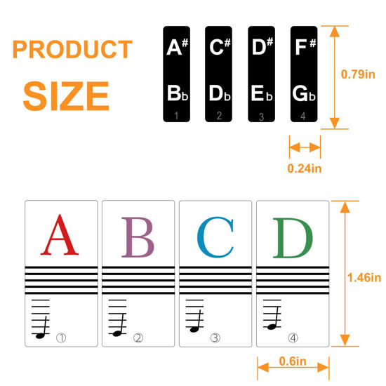 GetUSCart- Piano Stickers Keyboard Key Note: Removable Piano Keyboard ...