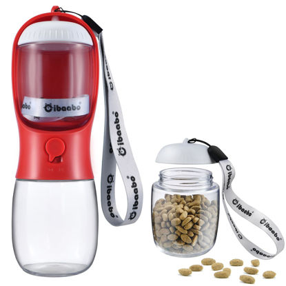 Picture of Cibaabo Dog Water Bottle with Food Container, Travel Puppy Water Bowl, Portable Pet Dispenser, Dog Stuff Accessories Items, Puppy Essentials Necessities for Yorkie Chihuahua Cat Walking and Hiking