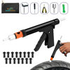 Picture of GRAND PITSTOP Tubeless Tire Gun Puncture Repair Kit with Mushroom Plug for Tyre Punctures and Flats on Cars, Motorcycles, ATV, Trucks & Tractors (Gun Puncture Kit with Hole 15 Plugs, Black)