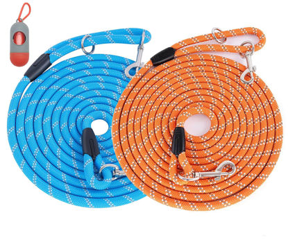 Picture of (2 Pack) Long Dog Leash for Dog Training 15FT/30FT/50FT, Dog Rope with Reflective Thread for Large Medium Small Dogs, Dog Tie-Out Cable Lead for Hunting, Camping&Backyard