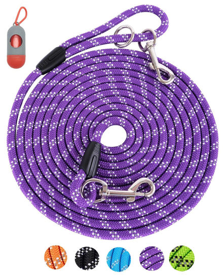 Picture of 100FT Extra Long Leashes for Dog Training, Reflective Threads Check Cord Recall Training Agility Dog Lead for Large Medium Small Dogs, Dog Tie-Out Cable Great for Playing, Camping, or Backyard