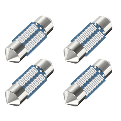 Picture of Serundo Auto DE3175 Led Car Bulb 31mm 1.22in Led Festoon Bulb, DE3021 DE3022 DE3023 6428 6430 7065 Led Festoon Bulb, Interior Led Used for Car Map Dome Light etc,Pack of 4pcs Red Color