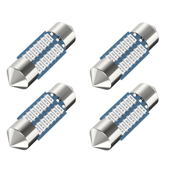 Picture of Serundo Auto DE3175 Led Car Bulb 31mm 1.22in Led Festoon Bulb, DE3021 DE3022 DE3023 6428 6430 7065 Led Festoon Bulb, Interior Led Used for Car Map Dome Light etc,Pack of 4pcs Red Color