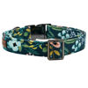 Picture of Elegant little tail Dog Collar, Floral Pet Collar Durable Darkblue Flower Dog Collars Male or Female Holiday Pet Gift Adjustable Dog Collar for Small Dogs