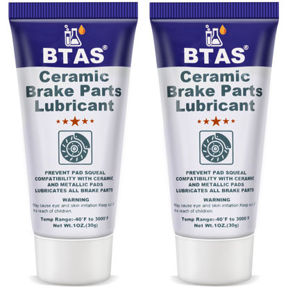 Picture of BTAS Brake Anti Seize&Squeal Synthetic Ceramic Grease 1 oz 2 Pcs,Caliper Pad Pin Parts Assembly Lubricant,High Temp Anti Seize Moisture Rust and Corrosion Resistant for Automotive