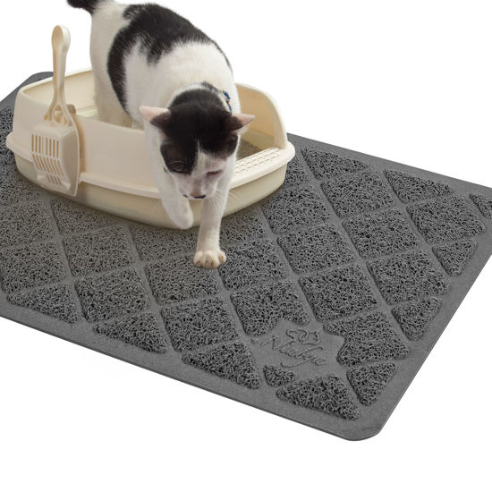 Picture of Niubya Premium Cat Litter Mat, 23" Long x 14" Wide, Non-Slip and Waterproof Design, Soft on Paws, Easy to Clean