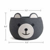 Picture of CherryNow Cotton Rope Basket Baby Basket for Nursery, Bear Gift Basket for Kids, Empty Baby Shower Basket with Handles, Small Cute Animal Basket, Grey, 10.5"D x 8.5"H