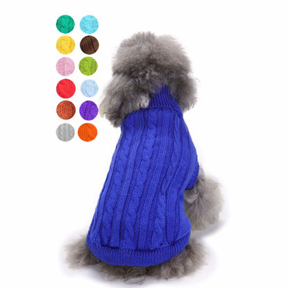 Picture of Dog Sweater, Dog Sweaters for Small Medium Dogs Girl Boy, Cute Knitted Classic Turtleneck Warm Dog Winter Clothes Costume Cat Sweater Dog Christmas Sweaters for Dogs Pet Puppy Doggy