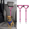 Picture of BWOGUE 2 Packs Dog Cat Safety Seat Belt Strap Car Headrest Restraint Adjustable Nylon Fabric Dog Restraints Vehicle Seatbelts Harness