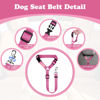 Picture of BWOGUE 2 Packs Dog Cat Safety Seat Belt Strap Car Headrest Restraint Adjustable Nylon Fabric Dog Restraints Vehicle Seatbelts Harness