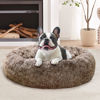 Picture of JOLLYVOGUE Dog Bed Cat Bed, Anti-Anxiety Small Dog Bed, Calming Donut Dog Bed for Puppy, Cozy Cat Bed, Fluffy Dog Beds for Small Dogs, Washable Round Puppy Bed for Indoor Pets (20"/Smoke Brown