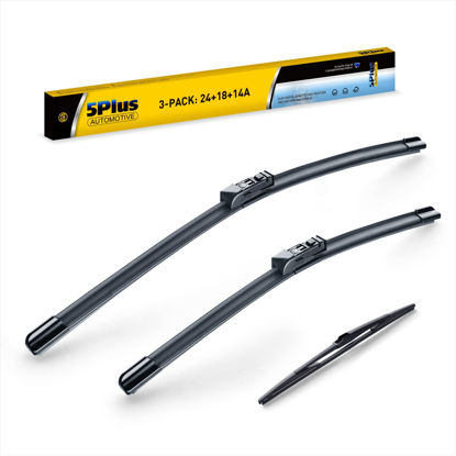 Picture of 3 Wipers 24"/18"/14" Replacement For Mazda CX-5 CX-9 CX5 CX9 2017 2018 2019 2020 2021 2022 2023 Windshield Wipers, 24 Inch+18 Inch Wiper Blades with 14 Inch Rear Wiper Blade-Original Factory Quality