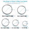 Picture of YHYZ Split Key Ring Circle Assorted, Metal Keyring Durable in 5 Sizes (Small 1/2 inch, 3/4 inch,1 inch, 1.25 inch, Large 1.38 inch), for Dog Pet Collar DIY Tag Jewelry Car Key (Sliver, Alloy Steel)